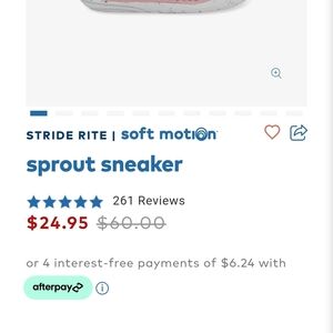Stride Rite Sprout Sneaker in Pink and White with Speckled Midsole